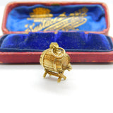 9ct Yellow Gold Beer Barrel Charm or Pendant 1970 London Vintage