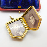 Victorian 9ct Back & Front Large Bloodstone Locket Pendant Antique c1860
