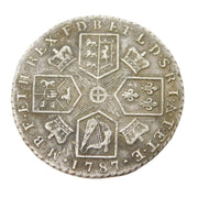 King George III Silver Shilling Coin Antique 1787 Fair/Fine Condition