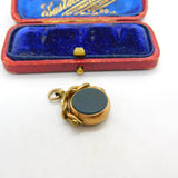 Victorian 9ct Gold Bloodstone & Carnelian Spinner Fob Pendant c1890 Antique