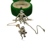 Victorian Silver Diamond Monkey Brooch