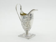 George III Sterling Silver Floral Pattern Pedestal Cream Jug Antique 1792 London