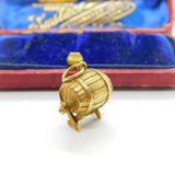 9ct Yellow Gold Beer Barrel Charm or Pendant 1970 London Vintage