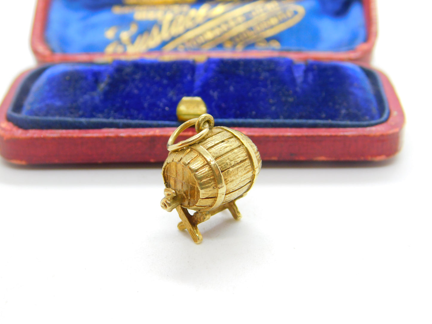 9ct Yellow Gold Beer Barrel Charm or Pendant 1970 London Vintage