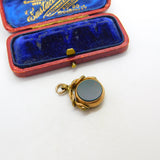 Victorian 9ct Gold Bloodstone & Carnelian Spinner Fob Pendant c1890 Antique