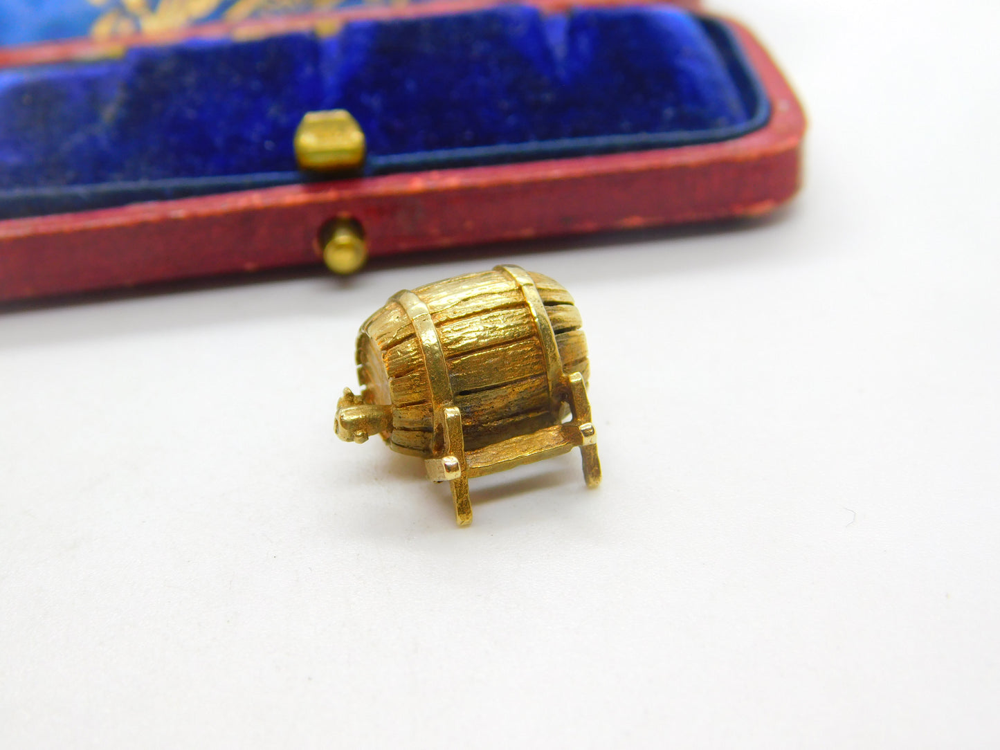 9ct Yellow Gold Beer Barrel Charm or Pendant 1970 London Vintage