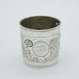 17th Century German Sterling Silver Engraved Floral Beaker Antique 1696 Nurnberg