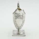 George III Sterling Silver Floral Pattern Pedestal Cream Jug Antique 1792 London