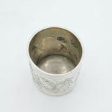 17th Century German Sterling Silver Engraved Floral Beaker Antique 1696 Nurnberg