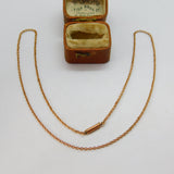 Victorian 9ct Rose Gold Cable Chain Necklace 45cm 18" Length Antique c1890
