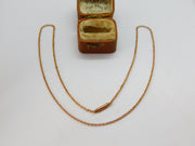 Victorian 9ct Rose Gold Cable Chain Necklace 45cm 18" Length Antique c1890