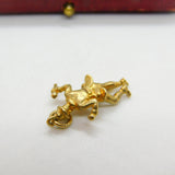 9ct Yellow Gold Pied Piper of Hamelin Charm Pendant Vintage c1970