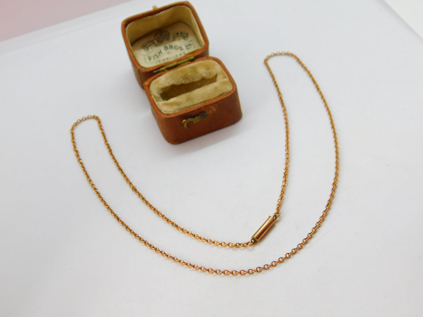 Victorian 9ct Rose Gold Cable Chain Necklace 45cm 18" Length Antique c1890