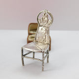 Victorian Sterling Silver Dolls House Dining Chair 1893 Sheffield Antique