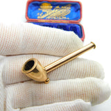 Victorian 9ct Rose Gold Cased Small Smoking Pipe Antique c1860
