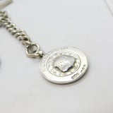 Sterling Silver Albert Watch Chain with Fob Antique 1911 Birmingham Art Deco