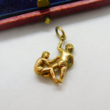 9ct Yellow Gold Twins of Gemini Zodiac Charm Pendant 1982 Birmingham