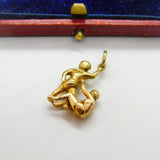 9ct Yellow Gold Twins of Gemini Zodiac Charm Pendant 1982 Birmingham