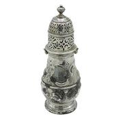 Queen Anne Britannia Silver Floral Embossed Muffineer Caster Antique 1703 London
