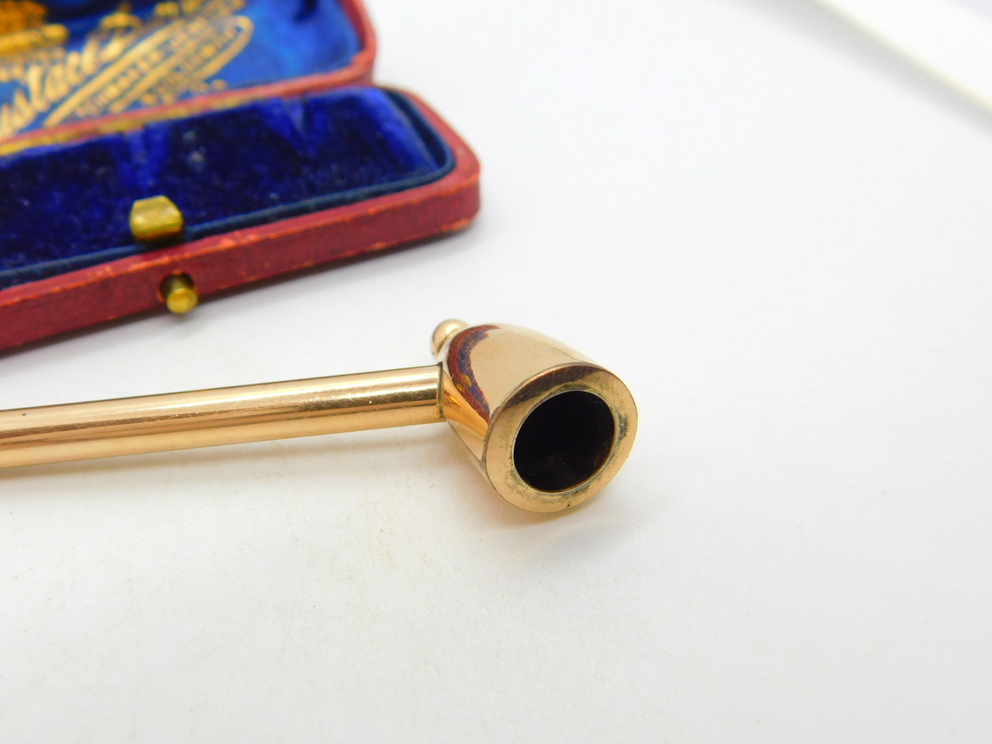 Victorian 9ct Rose Gold Cased Small Smoking Pipe Antique c1860