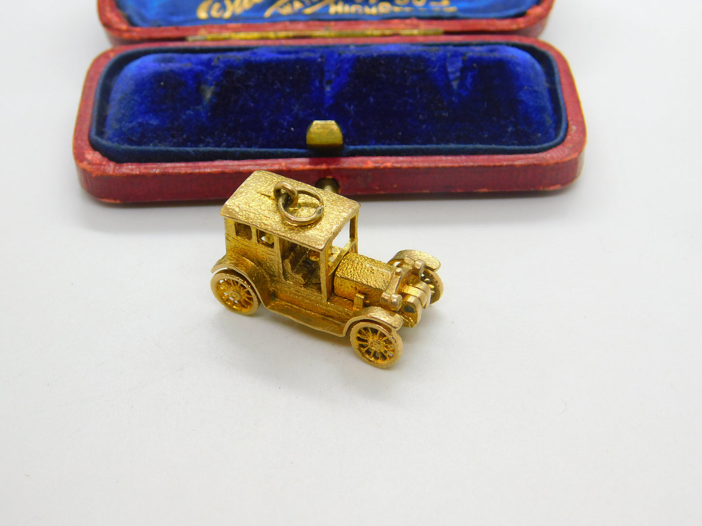 9ct Yellow Gold Motor Car Charm with Openable Bonnet Vintage 1973 Birmingham