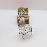 Victorian Sterling Silver Dolls House Dining Chair 1893 Sheffield Antique