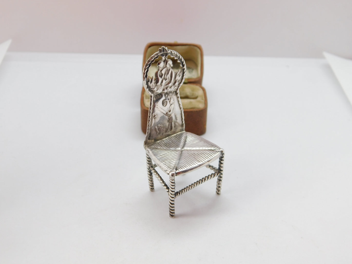 Victorian Sterling Silver Dolls House Dining Chair 1893 Sheffield Antique