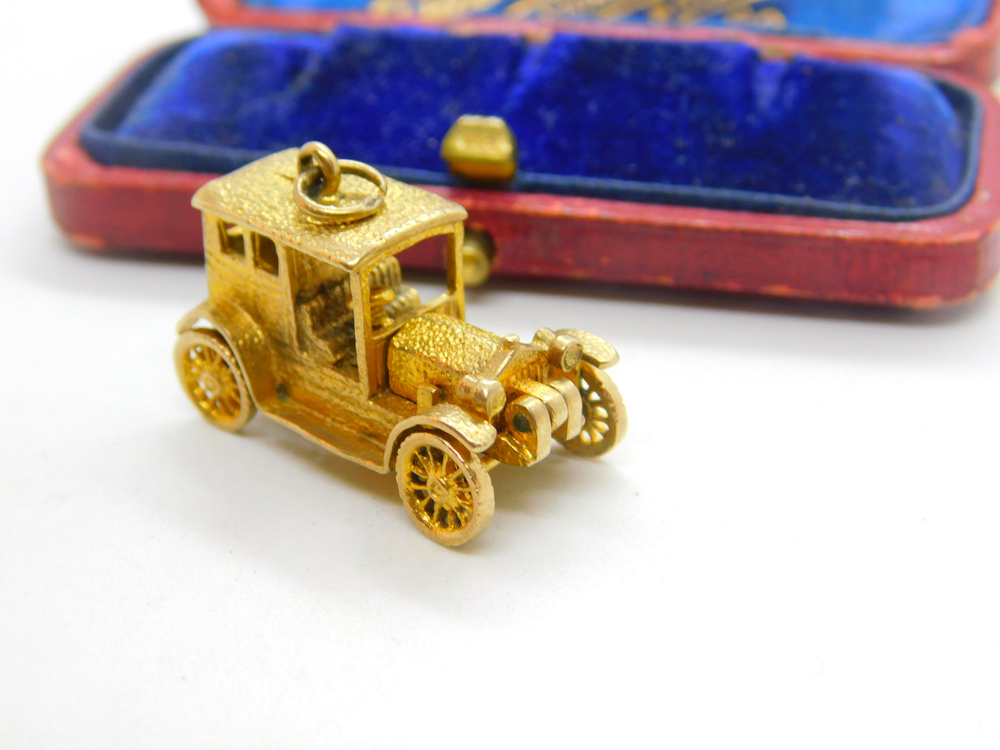 9ct Yellow Gold Motor Car Charm with Openable Bonnet Vintage 1973 Birmingham