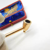 Victorian 9ct Rose Gold Cased Small Smoking Pipe Antique c1860