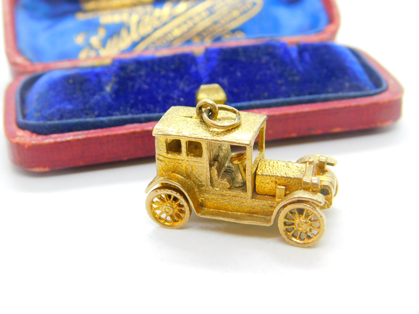 9ct Yellow Gold Motor Car Charm with Openable Bonnet Vintage 1973 Birmingham