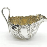 Art Nouveau Sterling Silver Floral Form Cream Jug Antique 1898 Sheffield