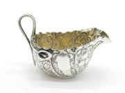 Art Nouveau Sterling Silver Floral Form Cream Jug Antique 1898 Sheffield