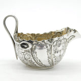Art Nouveau Sterling Silver Floral Form Cream Jug Antique 1898 Sheffield