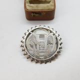 Victorian Sterling Silver 'CHS' Monogram Sweetheart Brooch c1880 Antique