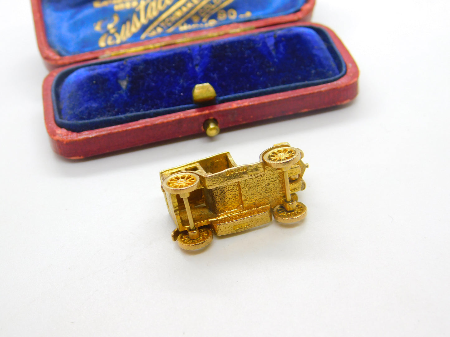 9ct Yellow Gold Motor Car Charm with Openable Bonnet Vintage 1973 Birmingham