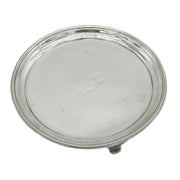 George III Sterling Silver Circular Teapot Stand Dish Antique 1789 London