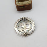 Victorian Sterling Silver 'CHS' Monogram Sweetheart Brooch c1880 Antique