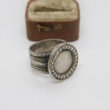 19th Century Ottoman Sterling Silver Seal Stamp Signet Ring Antique c1860