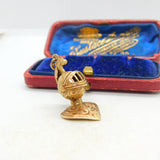 9ct Yellow Gold Medieval Knights Helmet Charm Pendant Vintage 1964 London