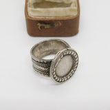 19th Century Ottoman Sterling Silver Seal Stamp Signet Ring Antique c1860