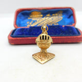 9ct Yellow Gold Medieval Knights Helmet Charm Pendant Vintage 1964 London