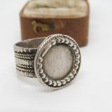 19th Century Ottoman Sterling Silver Seal Stamp Signet Ring Antique c1860