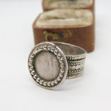 19th Century Ottoman Sterling Silver Seal Stamp Signet Ring Antique c1860