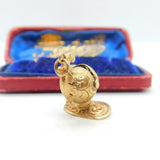 9ct Yellow Gold Medieval Knights Helmet Charm Pendant Vintage 1964 London