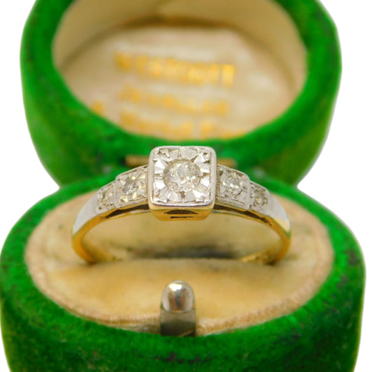 Victorian 18ct gold ring diamond