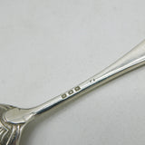 Boxed Sterling Silver Picture Back Teaspoons & Tongs Set Antique 1918 London Art Deco