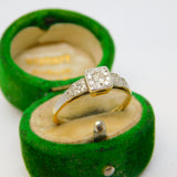 Victorian 18ct Gold & Platinum Set 0.15ct Diamond Dress Ring Antique c1890