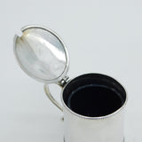 George III Early Sterling Silver Barrel Mustard Pot Antique 1765 London