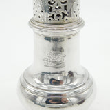 George II Sterling Silver Lion Crest Muffineer Sugar Caster Antique 1758 London