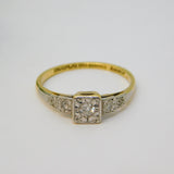 Victorian 18ct Gold & Platinum Set 0.15ct Diamond Dress Ring Antique c1890